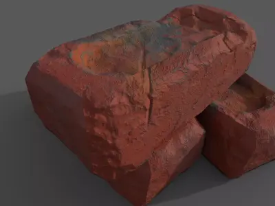 old bricks Low-poly 3D model