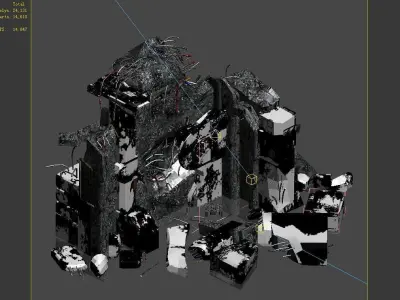 Space - Damaged Wall 04 3D model