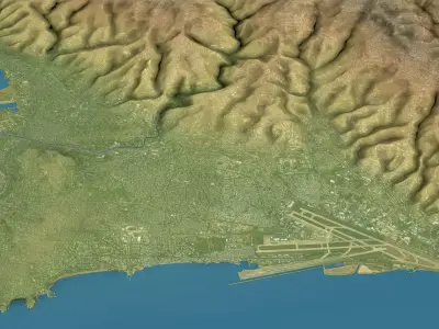 Beirut - Topography Terrain Low-poly 3D model