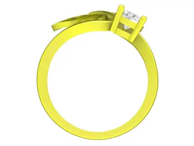 Elegant Butterfly Gemstone Ring Jewelry Design 4513 3D print model