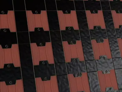 Antique High-Gloss Parquet Floor PBR Seamless Texture 6
