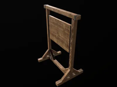 Signpost2 wooden sign stand Low-poly 3D model