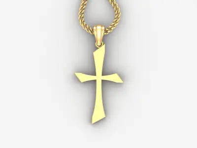 Light Gold 18K Cross Pendant 1CP012 3D print model purchase