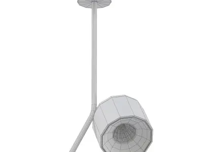 TINY C ceiling light with bulb 3D model