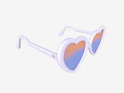 Sunglass Heart C03 Light Purple - Character Design Fashion Low-poly 3D model