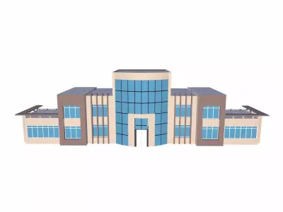 Building Low Poly Low-poly 3D model