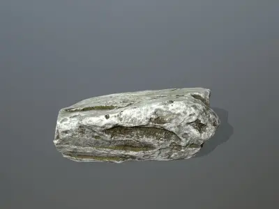 Rock Set silver Low-poly 3D model