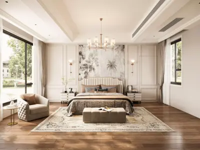 French style bedroom 3D model 3D model