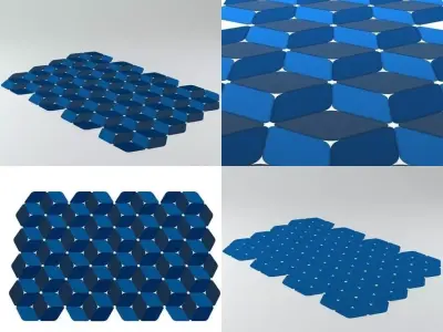 Kaleidoscope hexagonal floor mat 3D model
