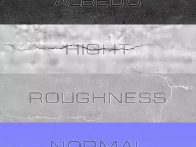 Asphalt 02 cracked PBR Low-poly 3D model