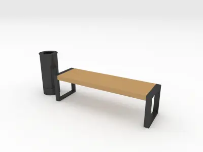 Bench Park 46 Low-poly 3D model