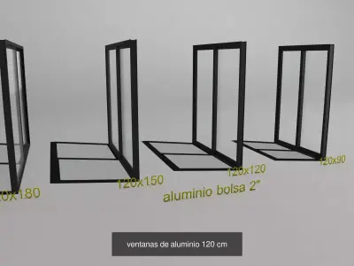 coleccion ventanas aluminio 3D Model Pack