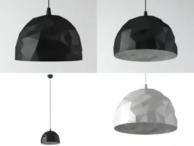 Rock pendant lamp made of polygonal shapes 3D model