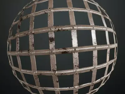 Silver Rust Metal Gate Transparent PBR Seamless Texture