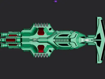 ARN-02 Sci-fi Battlecruiser 3D print model