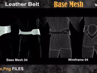05 Leather Belt Base Mesh vol 25 Low-poly 3D model