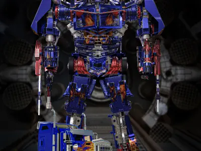 Optimus prime truck and robot 3D model