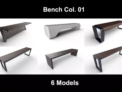 Bench Col01 - 6 Models 3D Model Pack