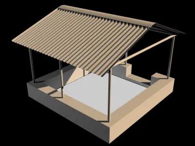 Park Shed Free low-poly 3D model