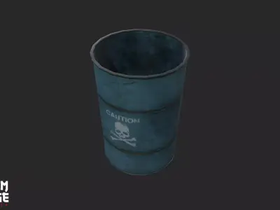 Oil Barrel Low-poly 3D model 25