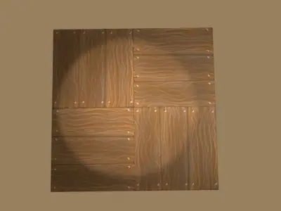 Wooden Floor Boards handpainted texture Low-poly 3D model