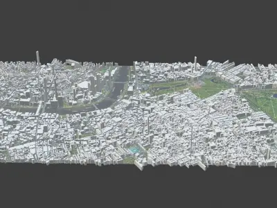 London City Low-poly 3D model purchase