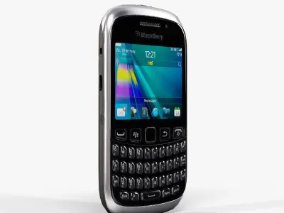 BlackBerry Curve 9320 Piano Black Low-poly 3D model