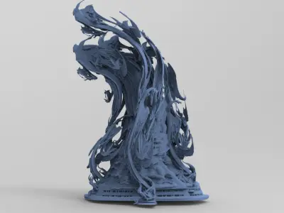 Arch stone holy wave stone 3D model