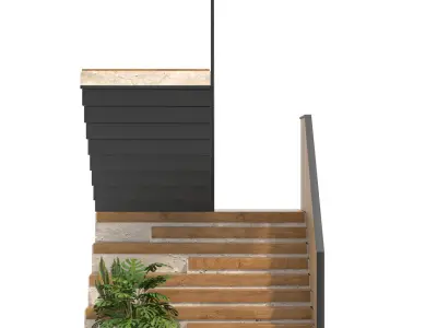 wood staircase Free 3D model