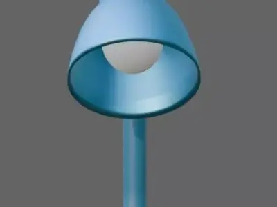 Desk Lamp blue-red Low-poly 3D model  Texture