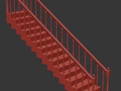 Stair Wood Free 3D model