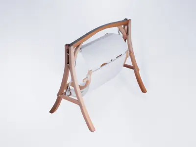 Low Poly Garden Swing - Outdoor Patio Seating Prop 3D model