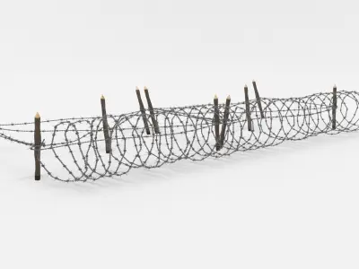 Barb Wire Obstacle 3D model buy