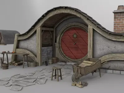 Halfling Home 3 Low-poly 3D model
