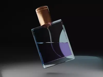 Premium Glass Perfume Bottle Low-poly 3D model