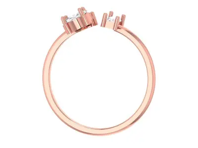 Three Stone Light Weight Band Ring 3D print model 4