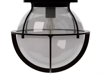 Artisanal Rollin Recycled Glass Outdoor Flush Mount Low-poly 3D model