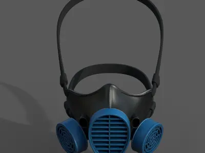 Gas mask helmet 3d model military combat fantasy  Low-poly 3D model