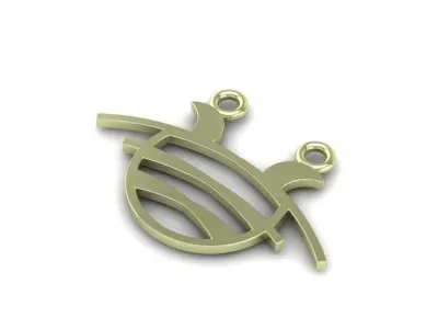 Pendant model bee charm gold 3D print model