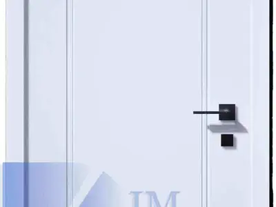 Interior single door Revit family full parametric 3D model