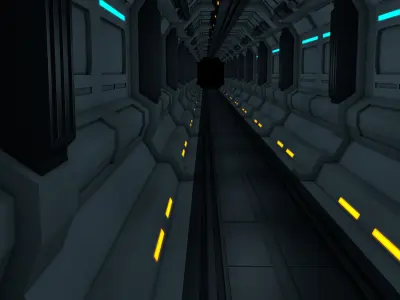 Sci Fi Tunnel Low-poly 3D model purchase