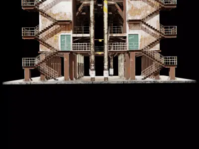 Industrial Low Poly 3D Environment Game Ready Low-poly 3D model