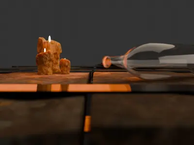 Medieval Table Low-poly 3D model order