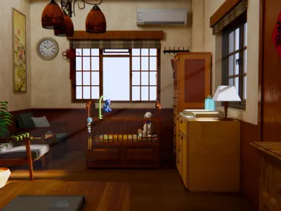 Traditional Chinese room interior 3D model