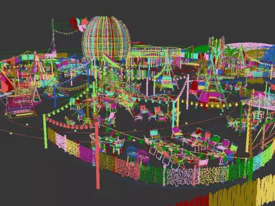 Camping Park Low-poly 3D model