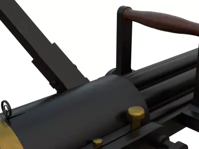 Gatling Gun Low-poly 3D model