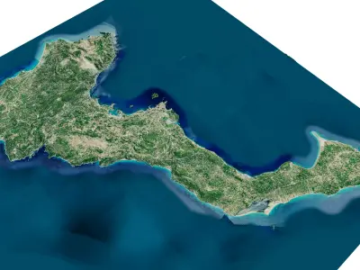 Corfu island full 3d model terrain 3D model