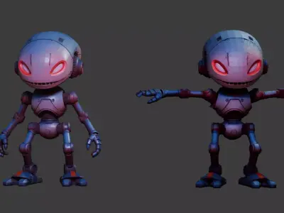 Alien Enemy  Sci-Fi Cybernetic Creature for Games or Concept Art 3D model