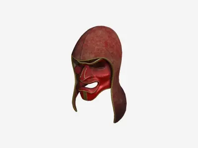 Assassin Mask A07 Red Gold - Character Design Fashion Low-poly 3D model