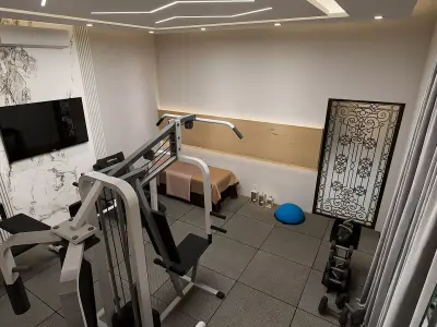 hall living room and small gym 3D model